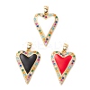Brass Micro Pave Colorful Cubic Zirconia Pendants ZIRC-Z019-45-NR-1