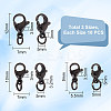 30Pcs 3 Styles 304 Stainless Steel Lobster Claw Clasps STAS-UN0050-14-3