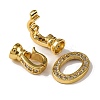Rack Plating Brass Micro Pave Clear Cubic Zirconia Flod Over Clasps KK-B103-04G-2