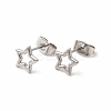 Non-Tarnish 304 Stainless Steel Hollow Out Star Stud Earrings for Women LS-EJEW-C004-05P-1