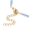 Brass Pendant Necklace with Glass Seed Beaded Chains for Women NJEW-JN04429-6