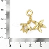 Brass Pave Clear Cubic Zirconia Sea Animals European Dangle Charms KK-I371-39G-01-3
