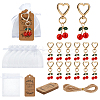 22Pcs Zinc Alloy Enamel Pendant Keychains KEYC-ME0001-07-1