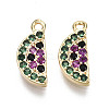 Brass Micro Cubic Zirconia Charms X-KK-N231-154-NF-1