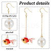 2 Pairs 2 Colors Resin Fish & Glass Ball Asymmetrical Earrings EJEW-AN0002-32-3