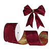 10 Yards Single Face Velvet Wired Ribbon OCOR-WH0091-08B-7