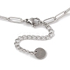 Rack Plating 304 Stainless Steel Paperclip Chain Necklaces NJEW-Q348-01P-1-3