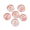 Cherry Quartz Glass Donut/Pi Disc Charms G-G142-01E-1