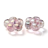 UV Plating Rainbow Iridescent Transparent Acrylic Beads OACR-C007-11E-3