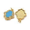 Brass Micro Pave Cubic Zirconia with Synthetic Turquoise Pendants KK-K356-24B-G-2