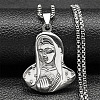 Virgin 201 Stainless Steel Pendant Necklaces for Men Women NJEW-K283-17P-1