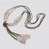Glass Bead Lariat Necklaces X-NJEW-O059-04K-1