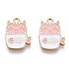Golden Plated Alloy Enamel Pendants ENAM-T009-90B-RS-2