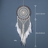 Iron Bohemian Woven Web/Net with Feather Macrame Wall Hanging Decorations PW-WG35995-01-4