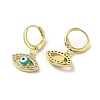 Horse Eye Real 18K Gold Plated Brass Dangle Leverback Earrings EJEW-Q797-23G-03-2