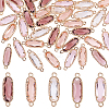 50Pcs 5 Colors Glass Faceted Oval Links Connectors GLAA-GA0002-09B-1