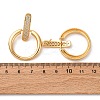 Brass Micro Pave Clear Cubic Zirconia Ring Dangle Stud Earrings EJEW-F374-01G-5