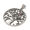 304 Stainless Steel Rhinestone Pendants STAS-U001-02AS-2