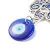 Glass Turkish Blue Evil Eye Pendant Decoration HJEW-I008-06AS-2