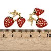Strawberry 304 Stainless Steel Enamel Pendants STAS-L290-21E-G-3
