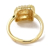 Rack Plating Letter Brass Micro Pave Clear Cubic Zirconia Adjustable Rings for Women KK-S391-03G-B-3