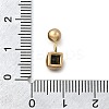 Brass Micro Pave Cubic Zirconia Square Charms KK-D500-01G-3