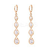 Teardrop Brass Micro Pave Cubic Zirconia Dangle Leverback Earrings EJEW-N058-14G-2