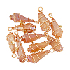 10Pcs Electroplated Raw Rough Natural Quartz Crystal Copper Wire Wrapped Pendants FIND-FH0009-12B-1