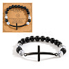 Natural Obsidian Beads Stretch Bracelets TE5719-4-2