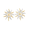 304 Stainless Steel Two Tone Stud Earrings EJEW-R031-01GP-3