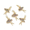 Brass Micro Pave Cubic Zirconia Pendants KK-E068-VB141-4