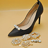2 Pairs Rhinestone with Plastic Pearl Shoe Decoration AJEW-DR0001-43-5