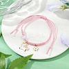 Flower & Unicorn Alloy Enamel Charm Bracelets BJEW-JB11696-03-1