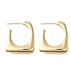Trapezoid Brass Stud Earrings EJEW-S261-03G-4