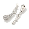 Brass Micro Pave Clear Cubic Zirconia S-Hook Clasps KK-L211-008P-2