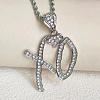 Zinc Alloy Crystal Rhinestone Letter XO Heart Pendant Necklaces for Women FS-WGEFE1E-01-2