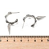 C-Shaped with Cone Brass Stud Earrings EJEW-S261-06G-5