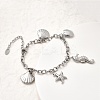 304 Stainless Steel Charm Bracelets BJEW-P368-08A-P-2
