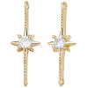 8Pcs Brass Pave Clear Cubic Zirconia Connector Charms ZIRC-BBC0002-27-1