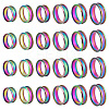 24Pcs 6 Styles 201 Stainless Steel Grooved Finger Ring Settings STAS-ME0003-12MC-1