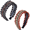 2Pcs 2 Colors Floral Hair Bands Embellishments for Women OHAR-CY0001-19A-1