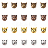 80Pcs 4 Colors Tibetan Style Alloy Kitten Beads TIBEP-YW0002-20-2