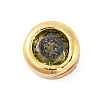 Rack Plating Flat Round Brass Micro Pave Cubic Zirconia Cabochons KK-F874-03G-04-1