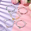8mm Round Synthetic Moonstone & Shell Pearl Braided Bead Bracelets BJEW-JB10428-2