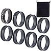 10Pcs Stainless Steel Grooved Finger Ring Settings STAS-UN0039-22B-1