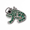 Brass Micro Pave Green Cubic Zirconia Pendants KK-I668-40P-1