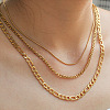 304 Stainless Steel Figaro Chain 3 Layer Necklaces for Women LS-NJEW-A057-02A-G-1