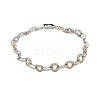 Brass Micro Pave Clear Cubic Zirconia Link Chain Bracelets for Women LS-BJEW-B145-02-2
