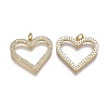 Brass Micro Pave Clear Cubic Zirconia Pendants ZIRC-A011-14G-2