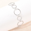 304 Stainless Steel Link Chain Bracelets for Women BJEW-P373-03B-P-1